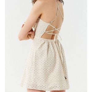 UO Twin Leaf Eyelete Dress